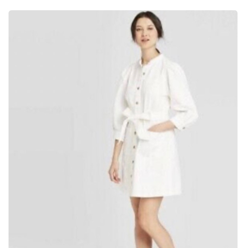 Jean button down mini dress